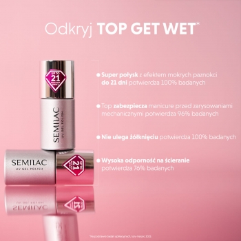 Semilac Top do Lakierów Hybrydowych Get Wet 7 ml